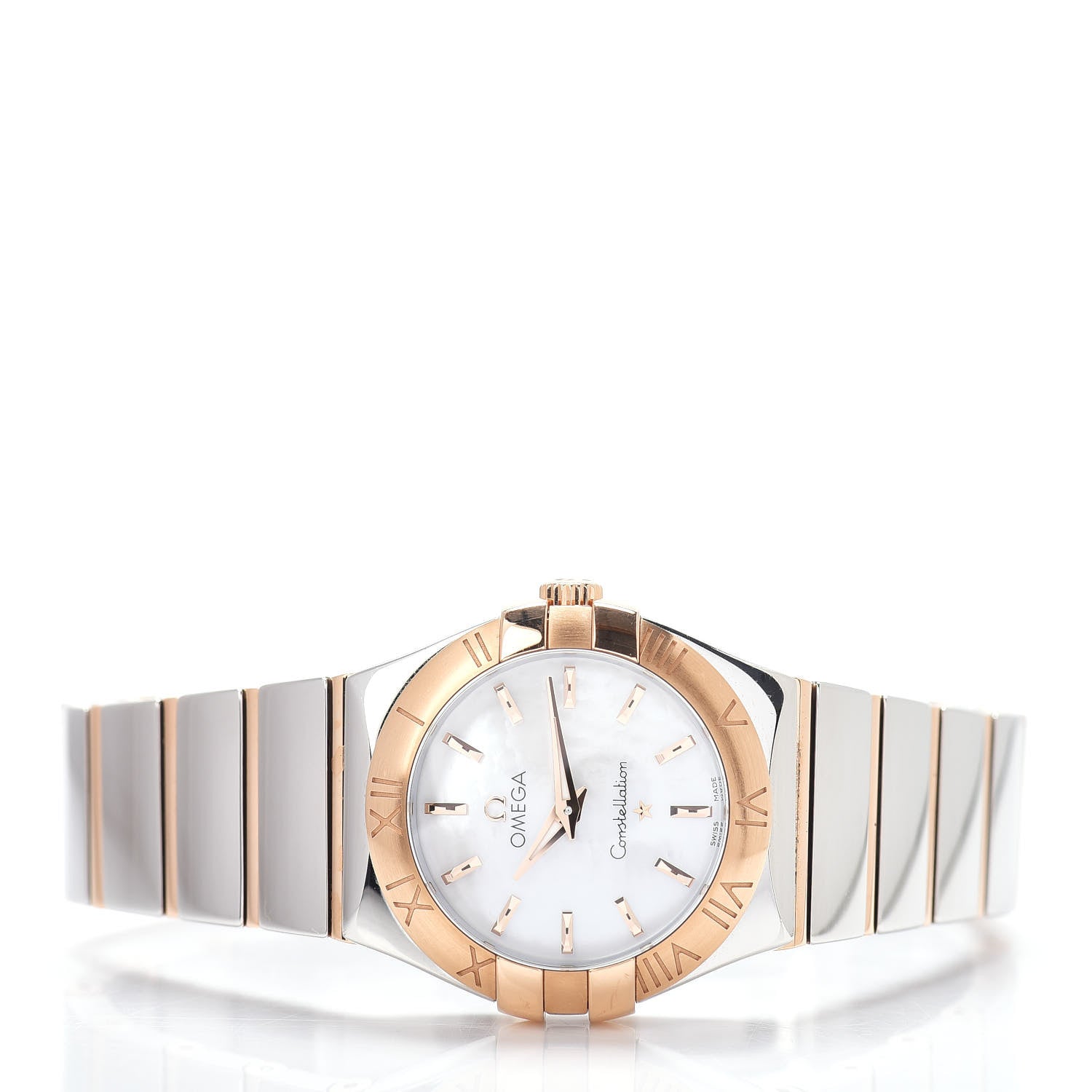 Omega Stainless Steel 18K Red Gold Mother of Pearl 27mm Constellation Quartz Watch 123.20.27.60.05.003 2 of 5