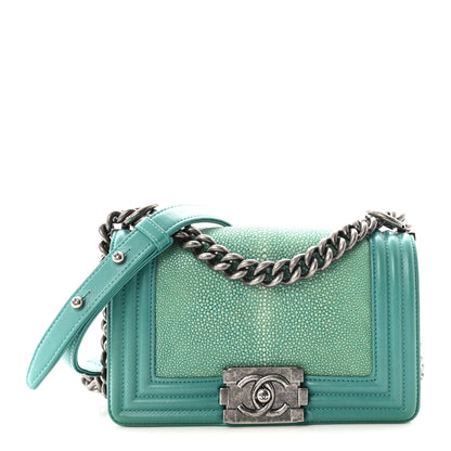 Chanel Galuchat Stingray Small Boy Flap Turquoise 1 of 10
