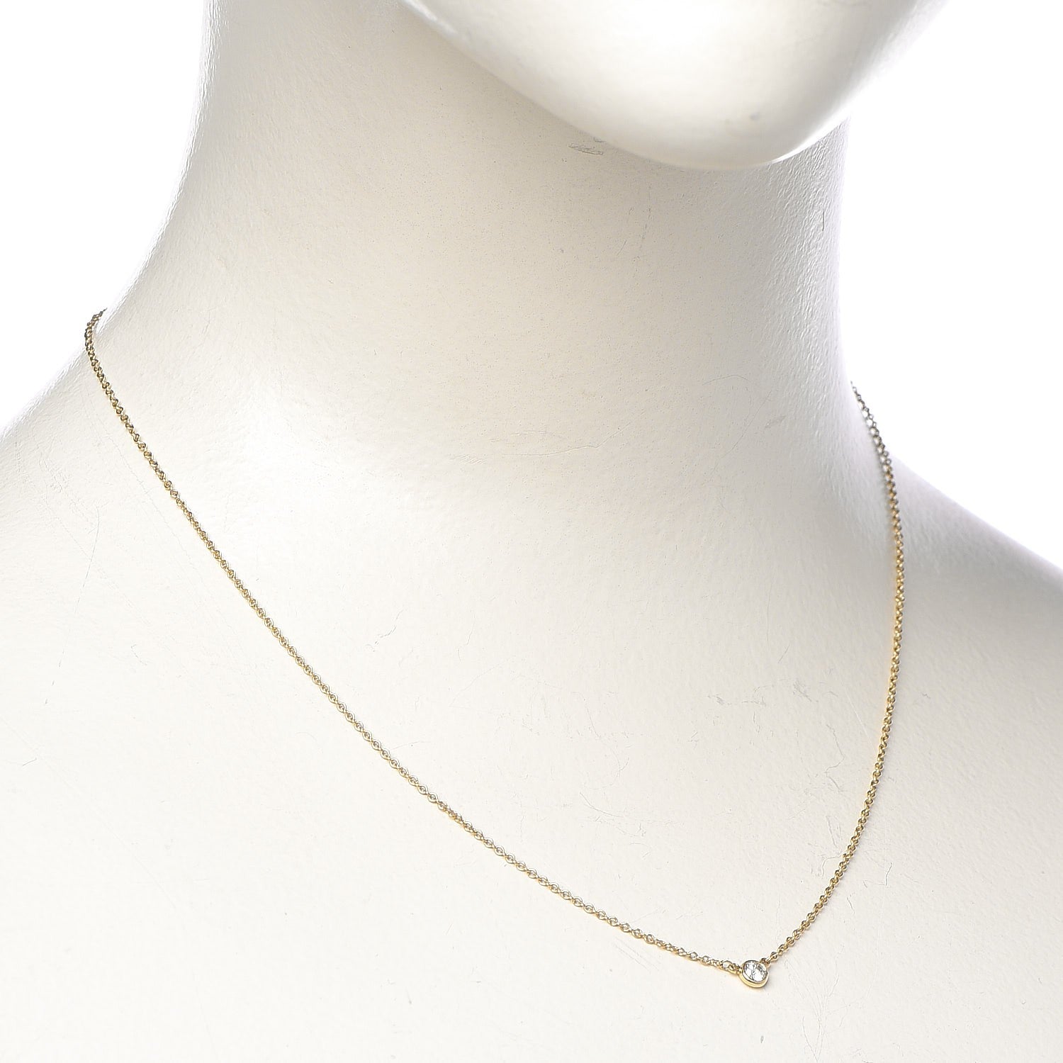 Tiffany 18K Yellow Gold Diamond .12ct Elsa Peretti Diamonds by the Yard Pendant Necklace 2 of 8