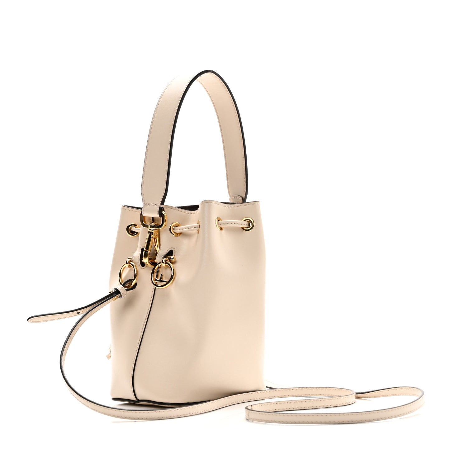 Vitello Cruise F is Fendi Mini Mon Tresor Bucket Bag White Ice