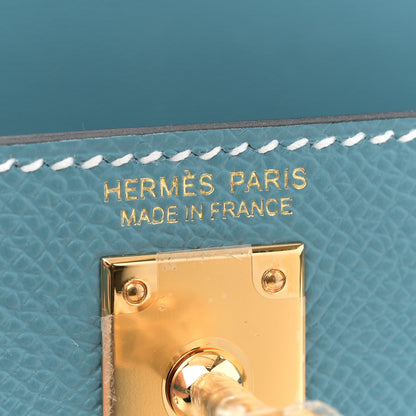 Hermes Epsom Mini Kelly Sellier 20 New Blue Jean 6 of 11