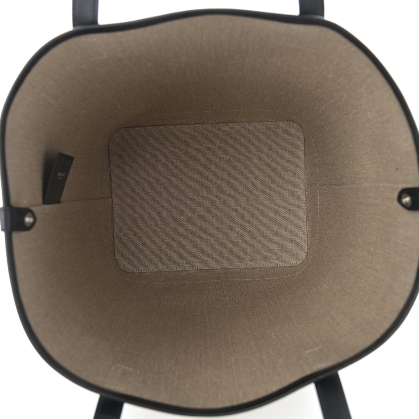 Canvas Calfskin Teddy Drawstring Shopping Tote White Black