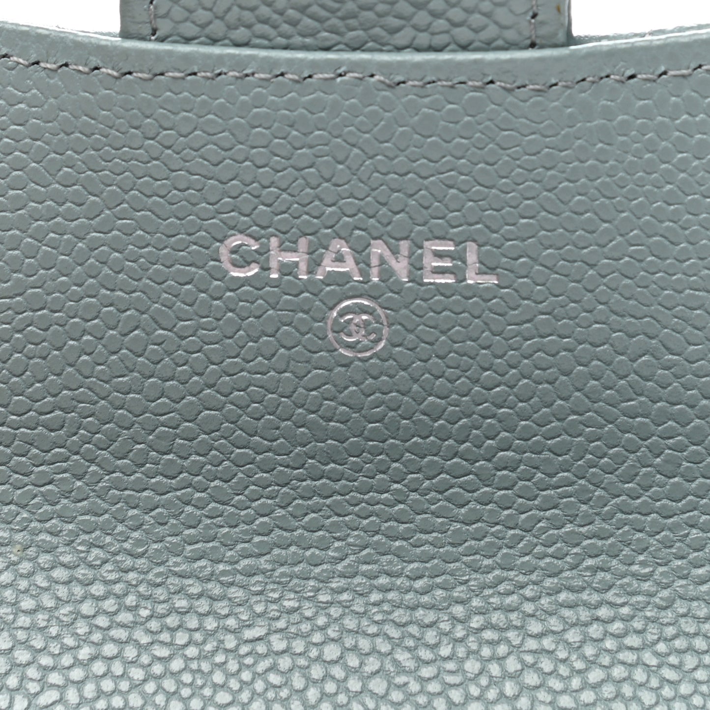 Caviar Quilted Flap Card Holder Wallet Light Blue