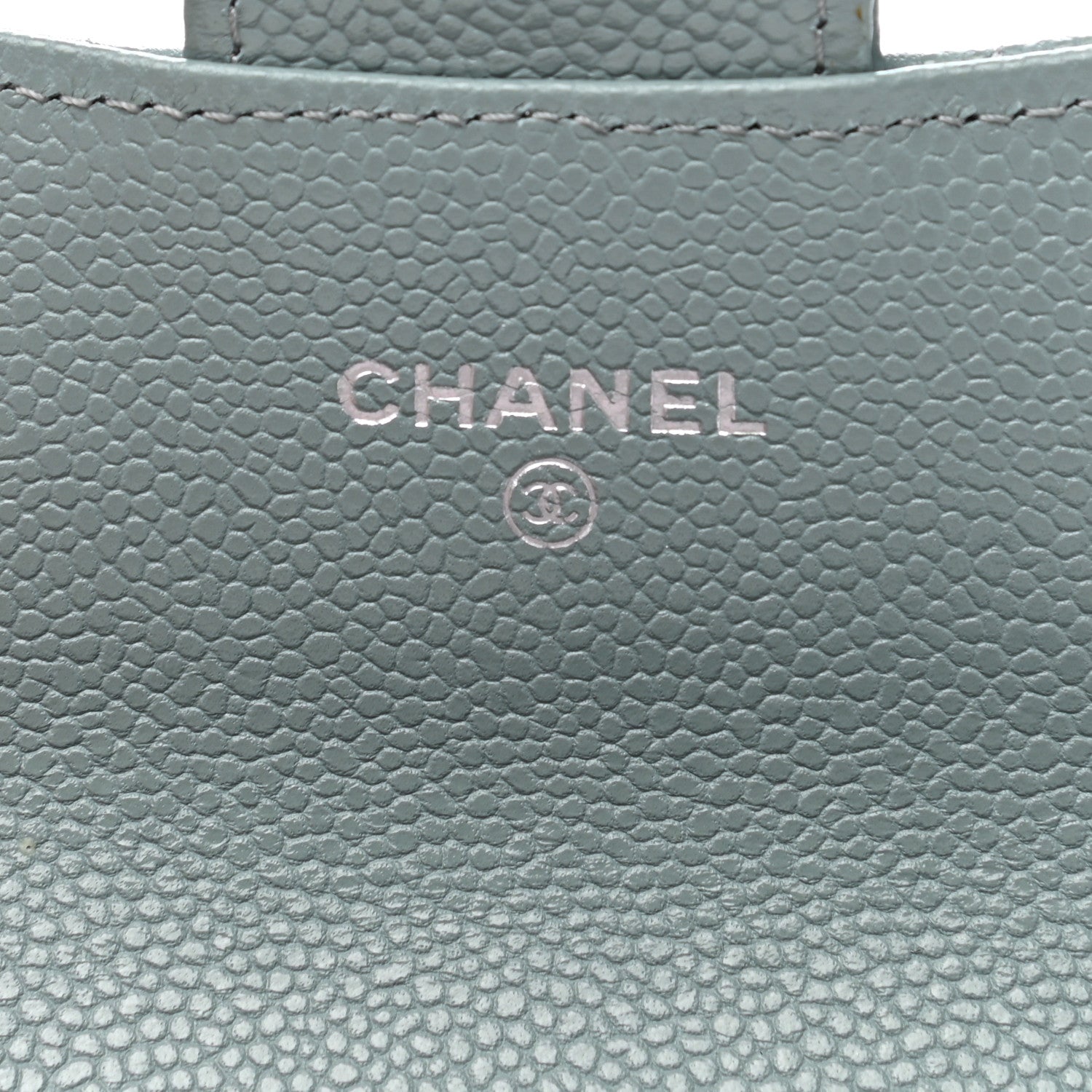 Chanel Caviar Quilted Flap Card Holder Wallet Light Blue 6 of 9