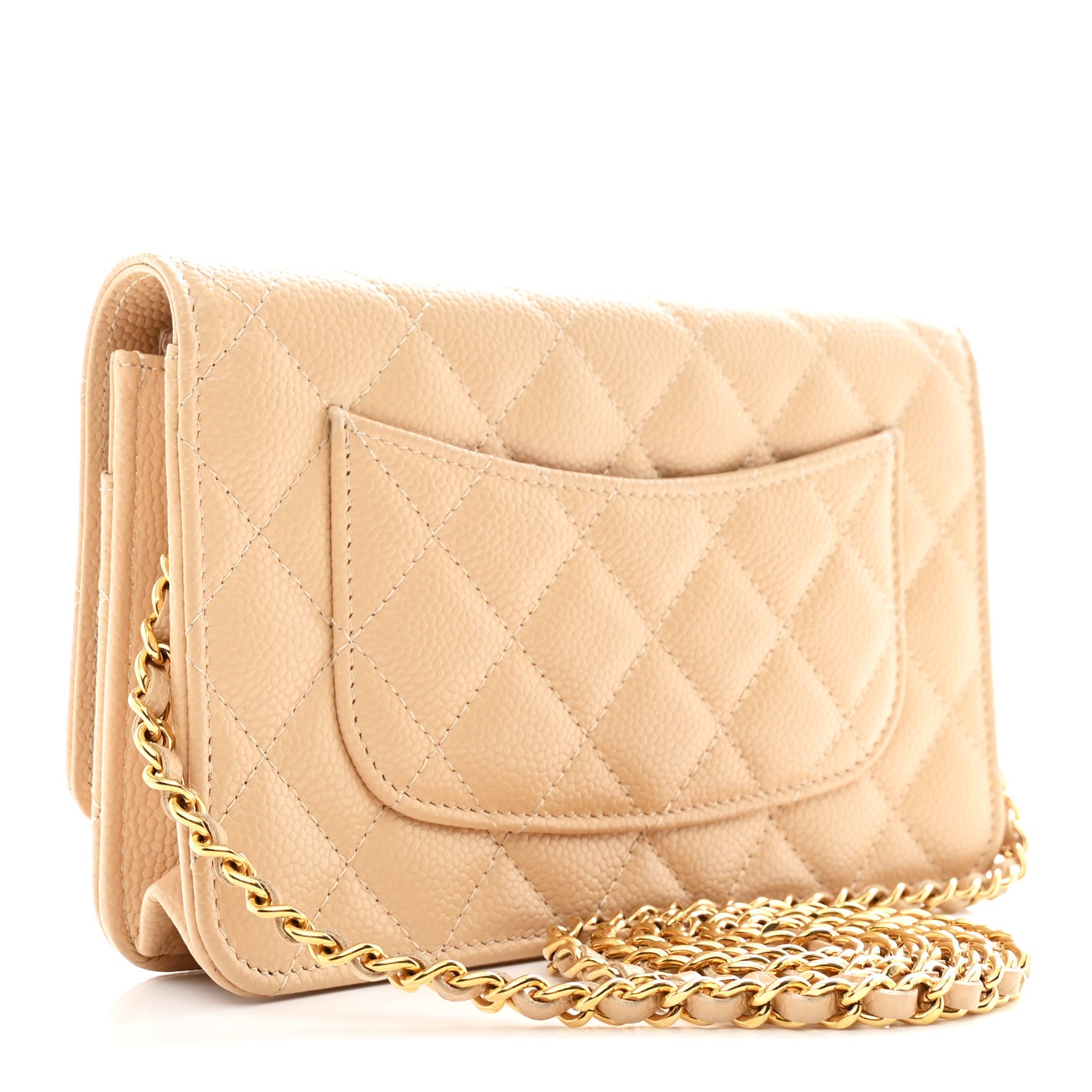 Chanel Caviar Quilted Wallet on Chain WOC Beige 5 of 21