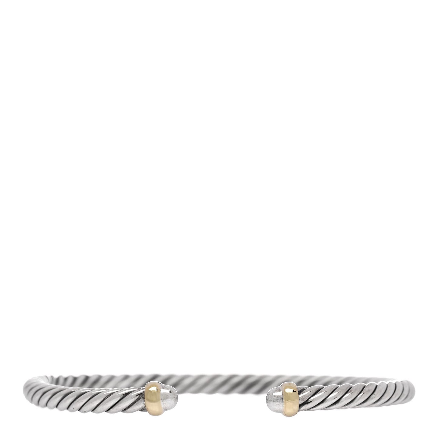 Sterling Silver 14K Yellow Gold 4mm Cable Classics Bracelet