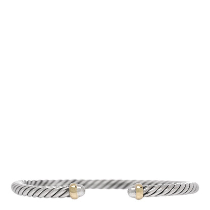 David Yurman Sterling Silver 14K Yellow Gold 4mm Cable Classics Bracelet 1 of 5