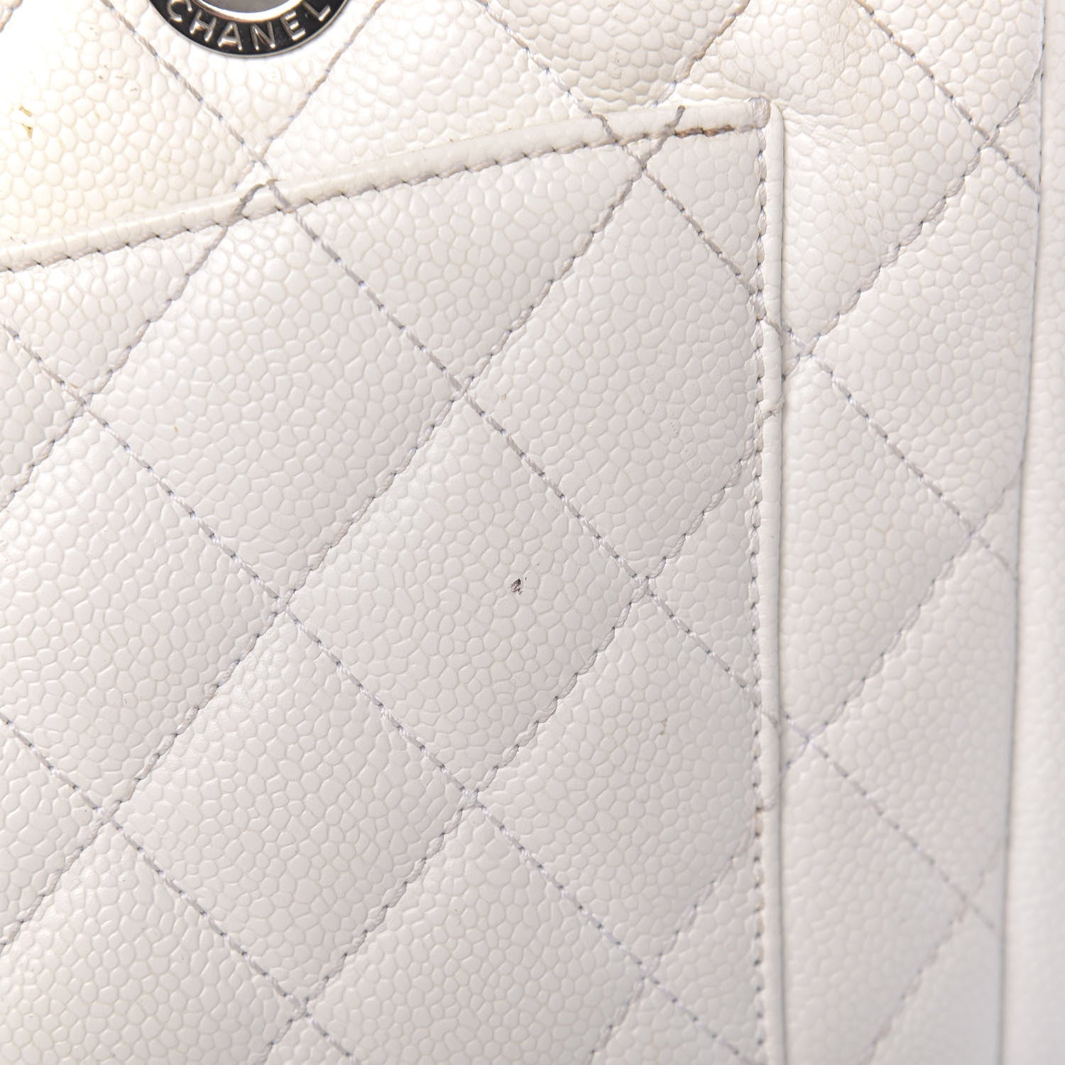 Chanel Caviar Quilted Grand Shopping Tote GST White 13 of 23