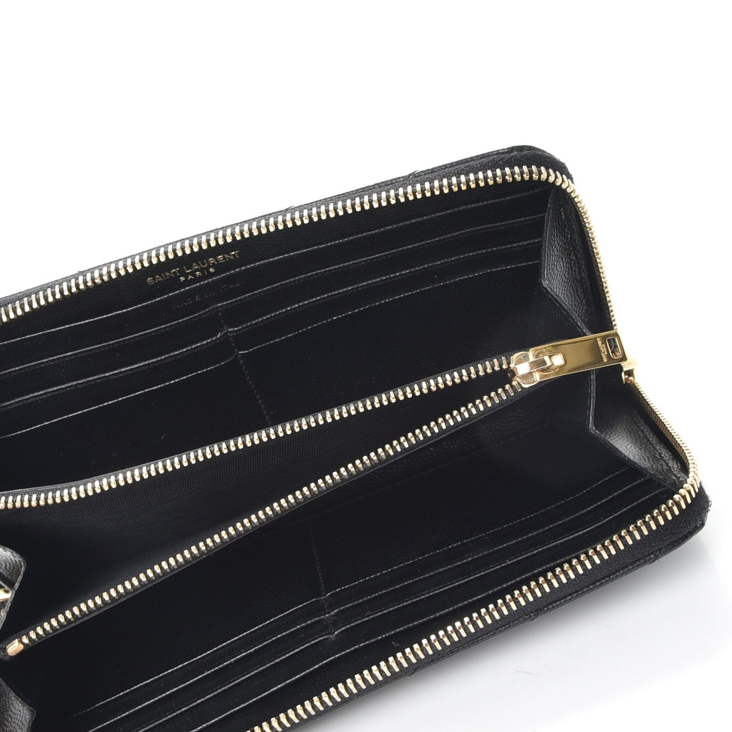Grain De Poudre Matelasse Chevron Monogram Zip Around Wallet Black
