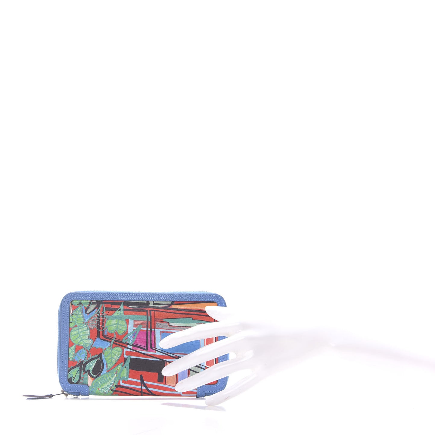 Epsom Printed Silk Tropical Soie-Cool Wallet Rouge Vif Mykonos