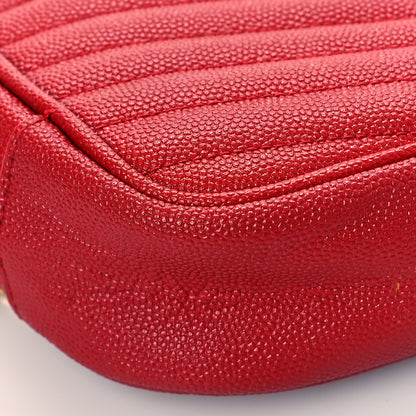 Saint Laurent Grain De Poudre Matelasse Monogram Mini Lou Camera Bag Eros Red 8 of 11