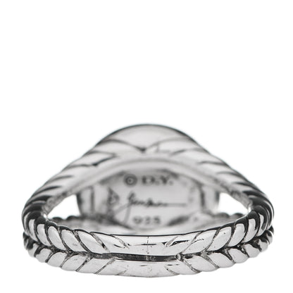 David Yurman Sterling Silver Diamond Pearl 8mm Petite Cerise Ring 53 6.25 4 of 5