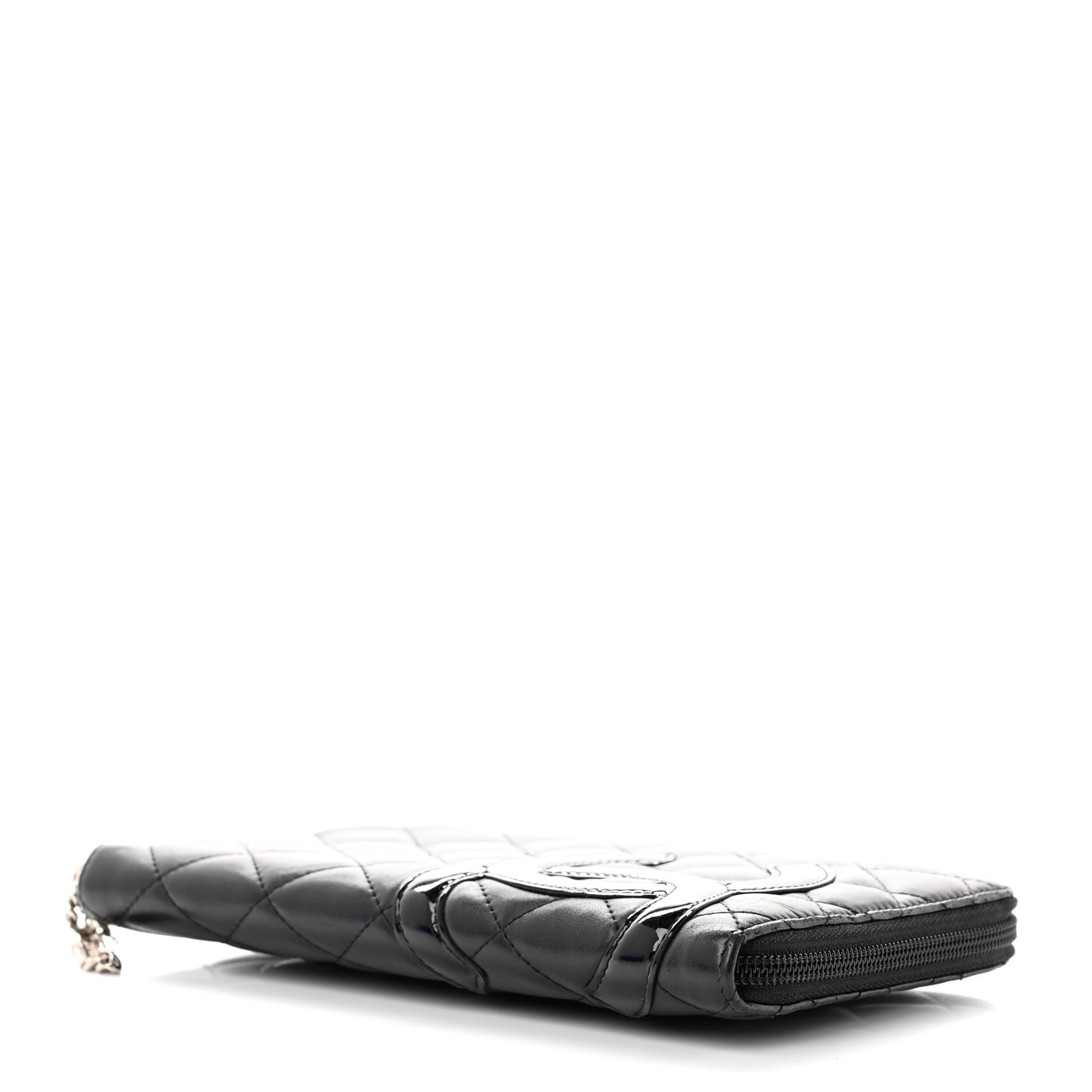 Calfskin Cambon Zip Around Organizer Wallet Black