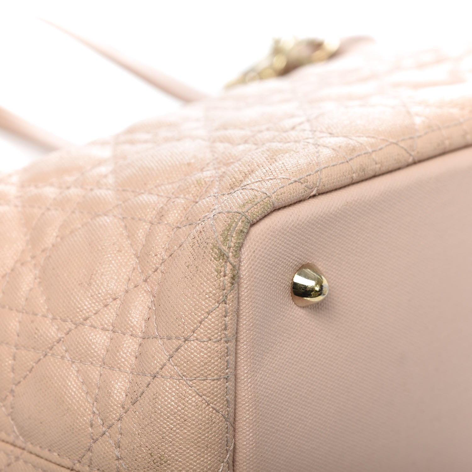 Christian Dior Coated Canvas Cannage Small Panarea Tote Beige 17 of 29