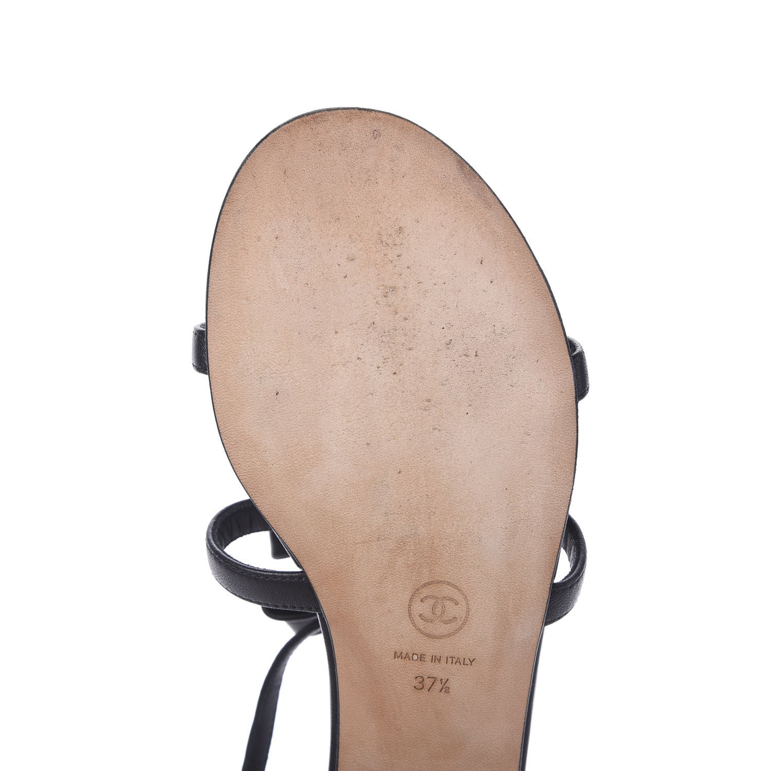 Chanel Lambskin Bow Pearl CC Thong Sandals 37.5 Black 8 of 9