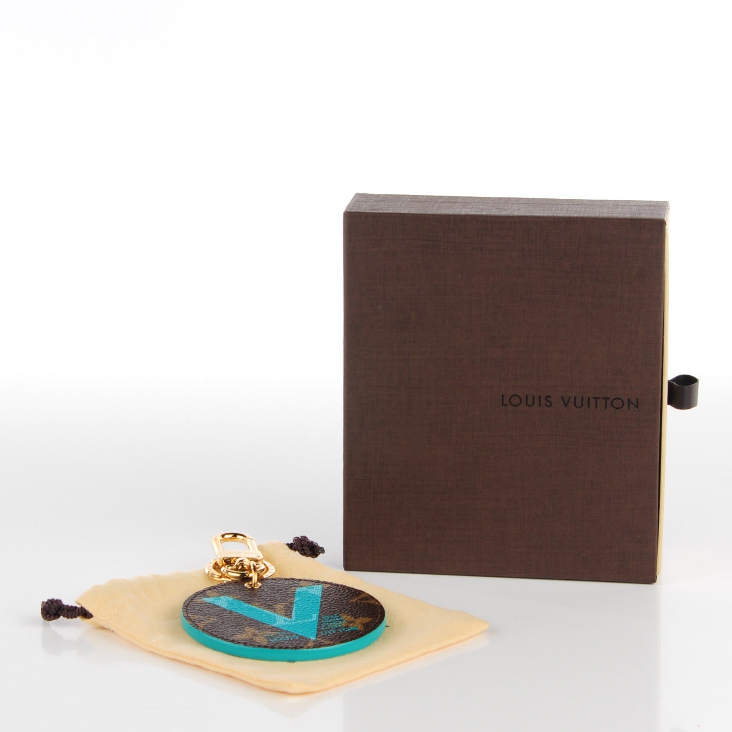 Louis Vuitton Monogram Illustre V Bag Charm Key Ring Turquoise 5 of 5