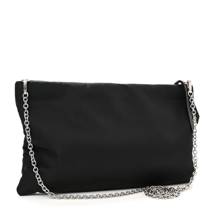 Prada Tessuto Nylon Soft Padded Medium Chain Clutch Bag Black 3 of 10