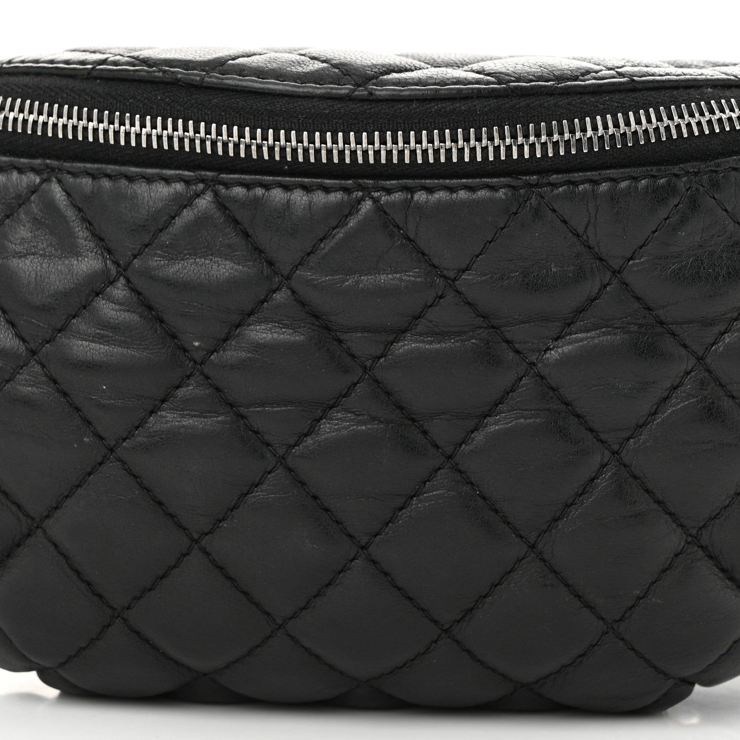 Chanel Lambskin Quilted Banane Waist Bag Fanny Pack Black 8 of 10