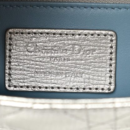 Christian Dior Metallic Grained Calfskin Cannage Small Lucky Badges My Lady Dior Silver 8 of 12