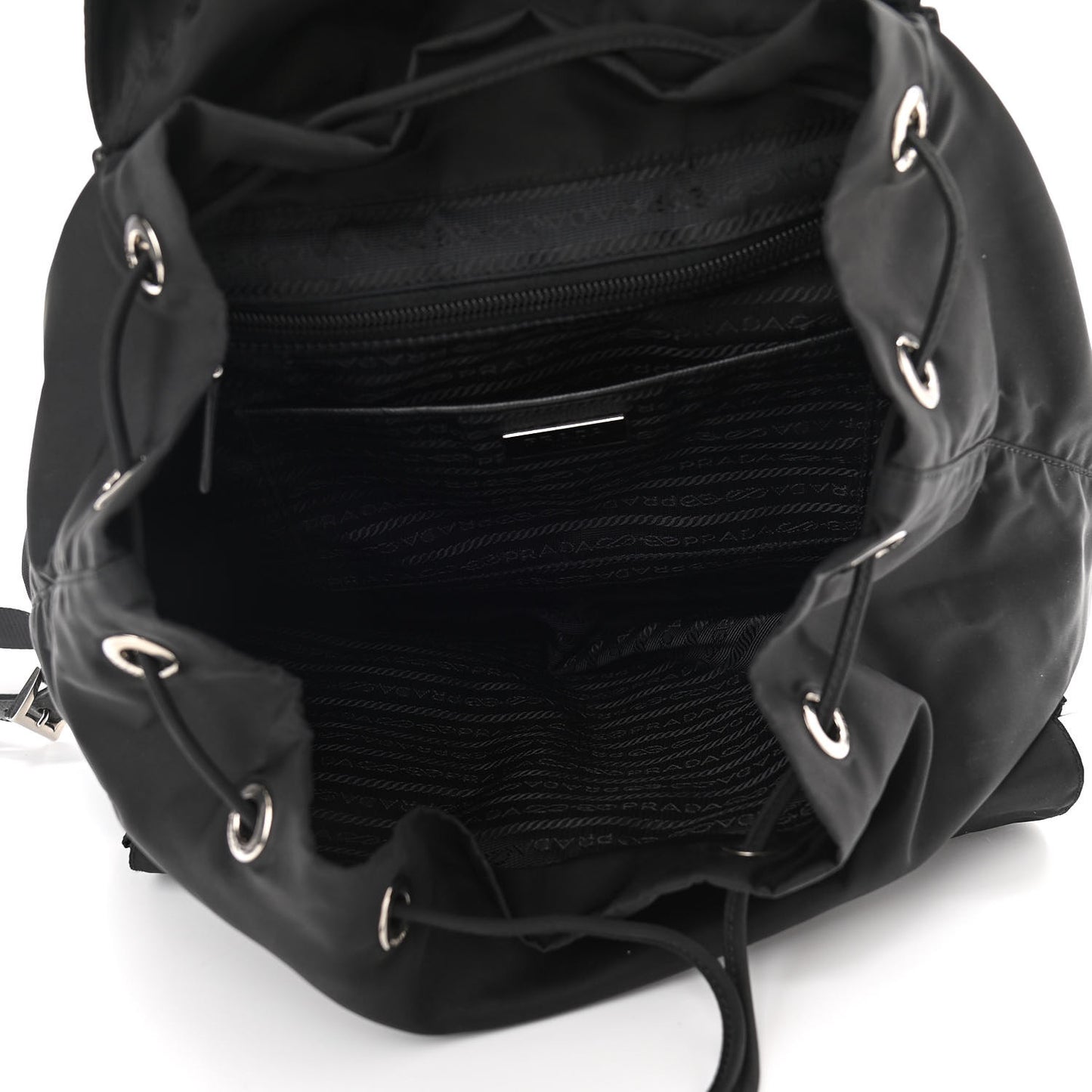 Tessuto Nylon Saffiano Medium Backpack Black