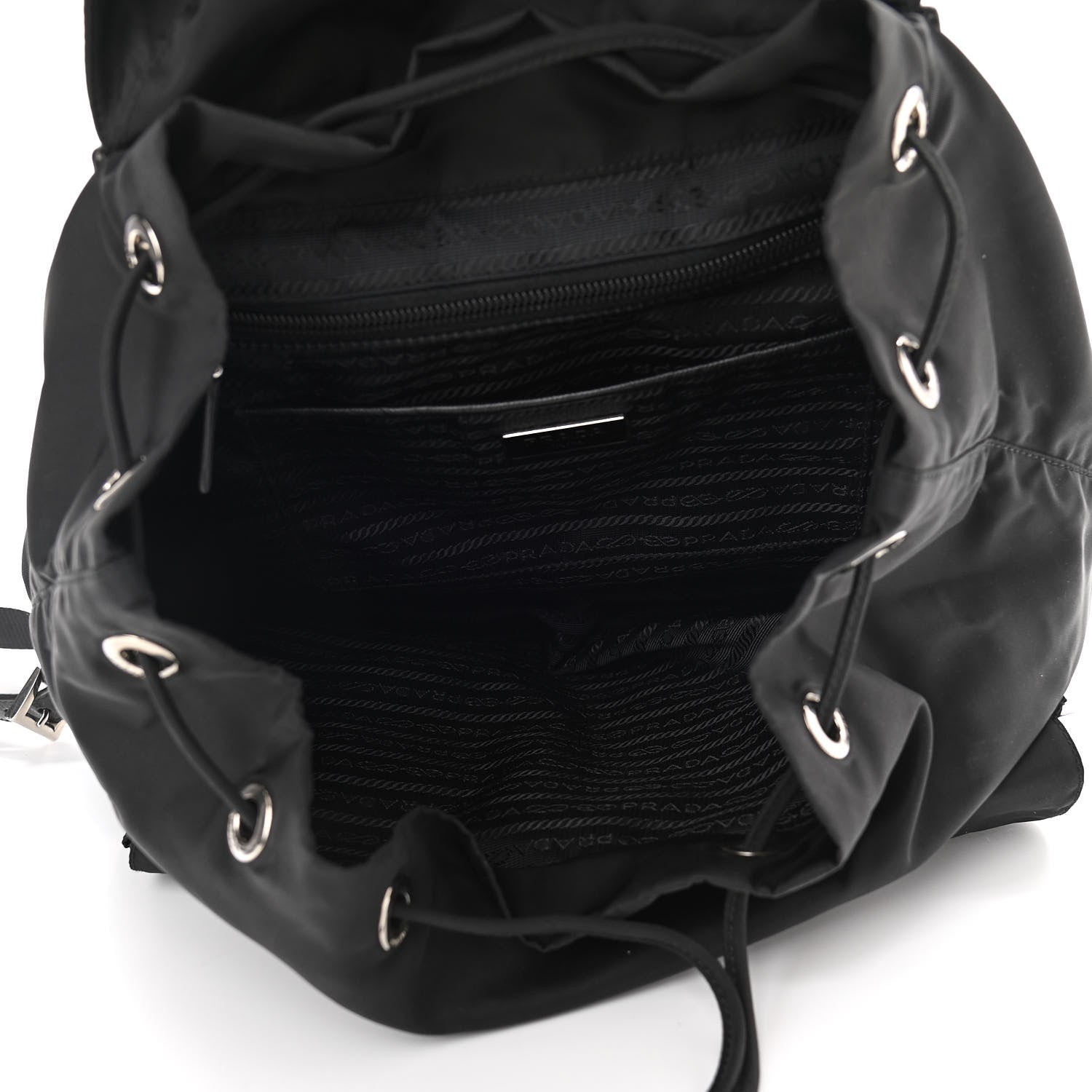 Prada Tessuto Nylon Saffiano Medium Backpack Black 5 of 9