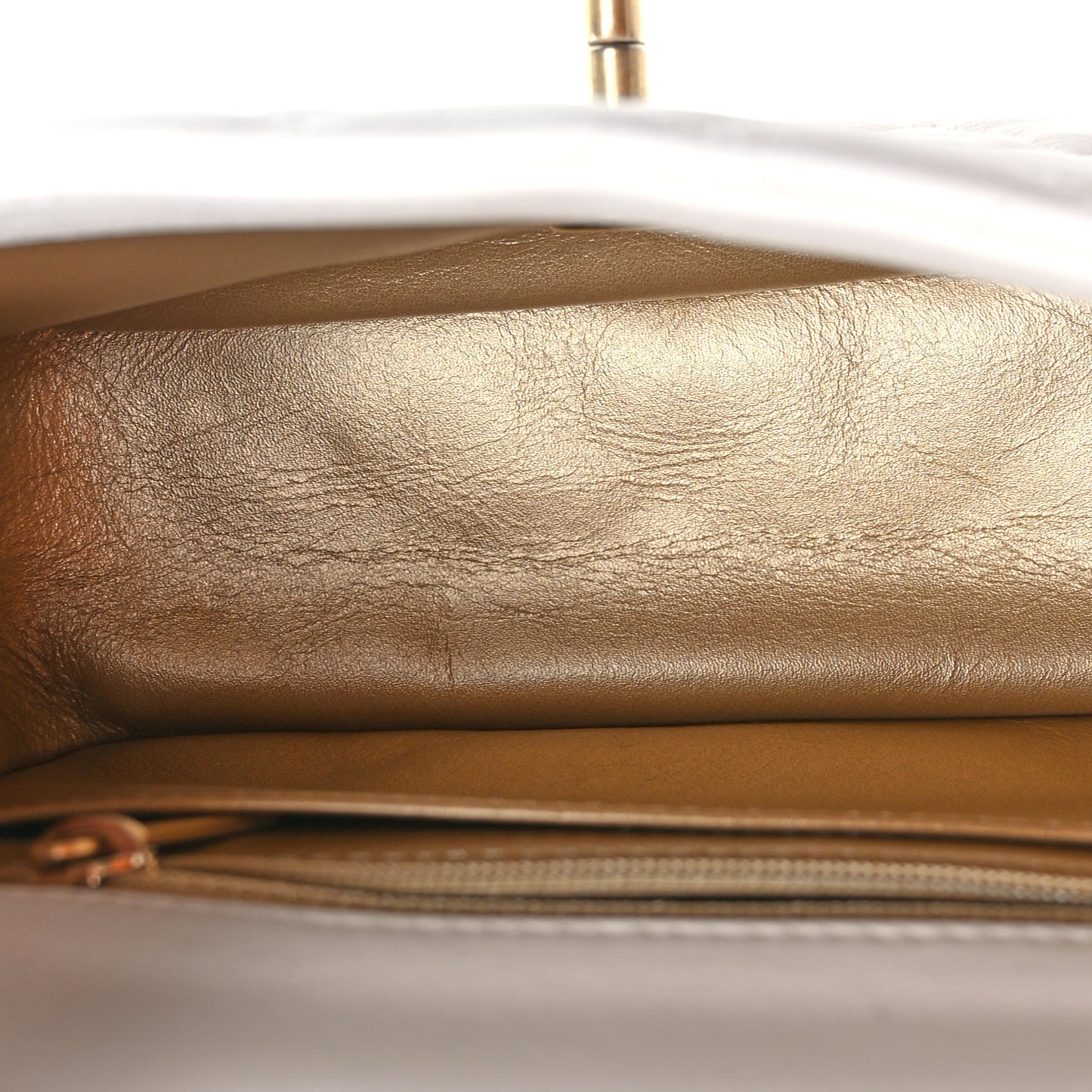 Lambskin Quilted Mini Pearl Crush Flap White