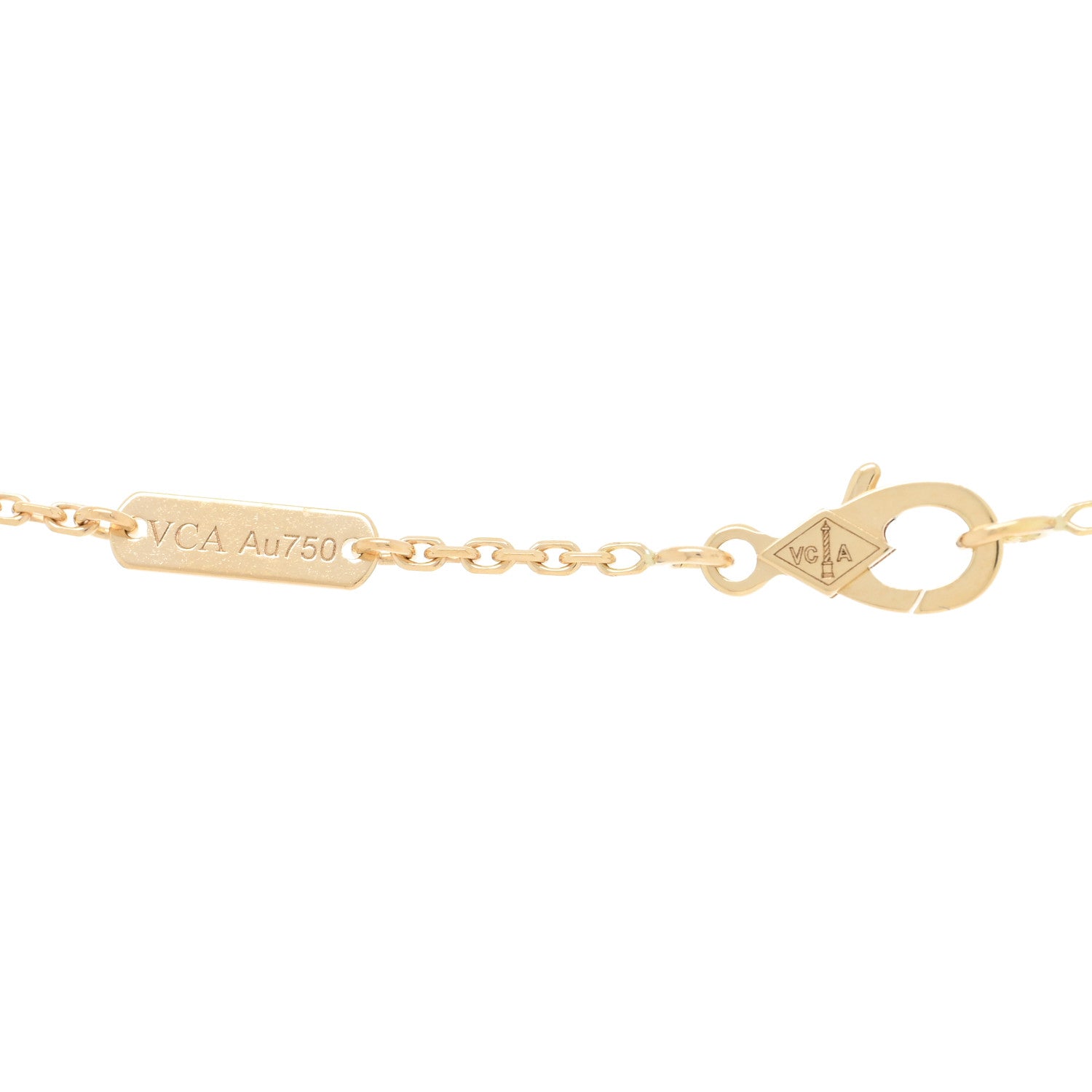 Van Cleef & Arpels 18K Yellow Gold Black Onyx Vintage Alhambra Pendant Necklace 4 of 5