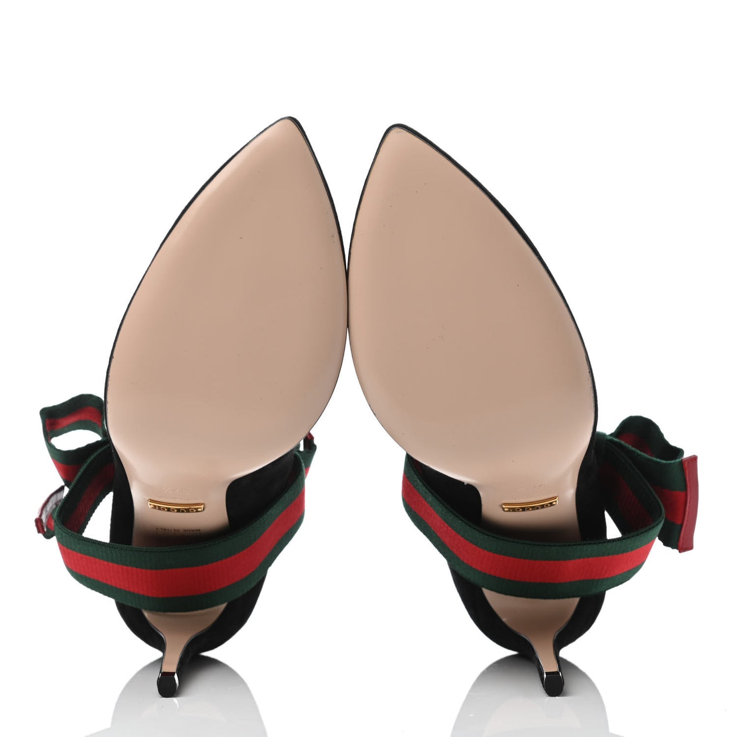 Kid Scamosciato Removable Web Bow High Heel Pumps 37.5 Black
