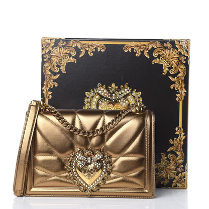 Dolce & Gabbana Metallic Calfskin Medium Devotion Crossbody Bag Gold 12 of 12