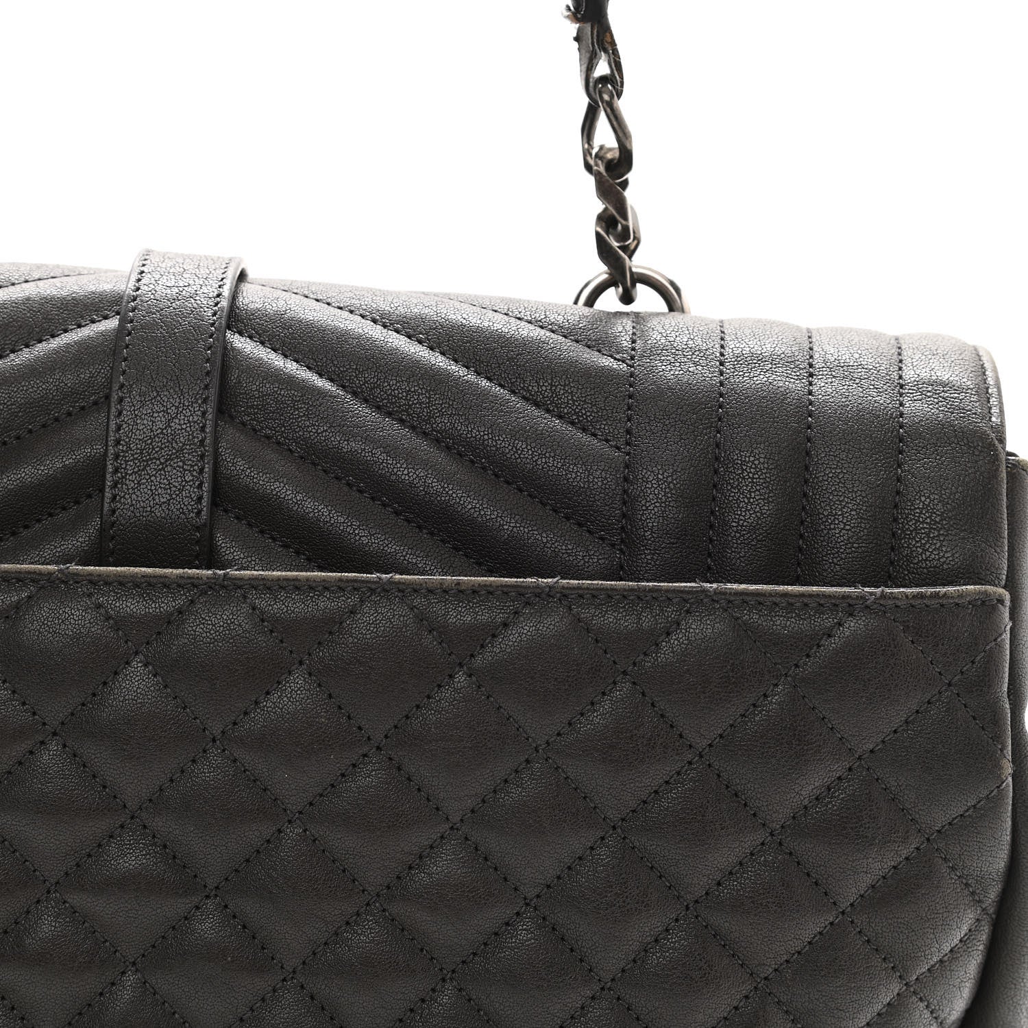 Saint Laurent Sheepskin Tri-quilt Monogram Large College Satchel Black 18 of 20