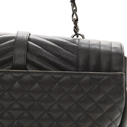 Saint Laurent Sheepskin Tri-quilt Monogram Large College Satchel Black 18 of 20