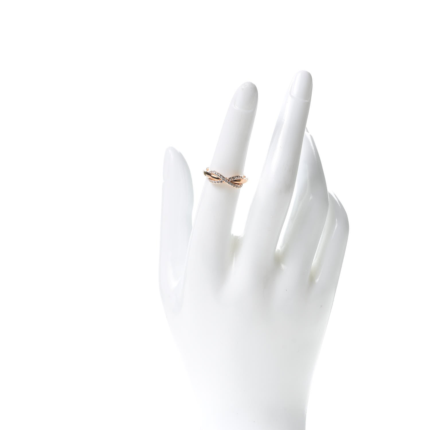 Tiffany 18K Rose Gold Diamond Infinity Ring 50 5.25 2 of 5