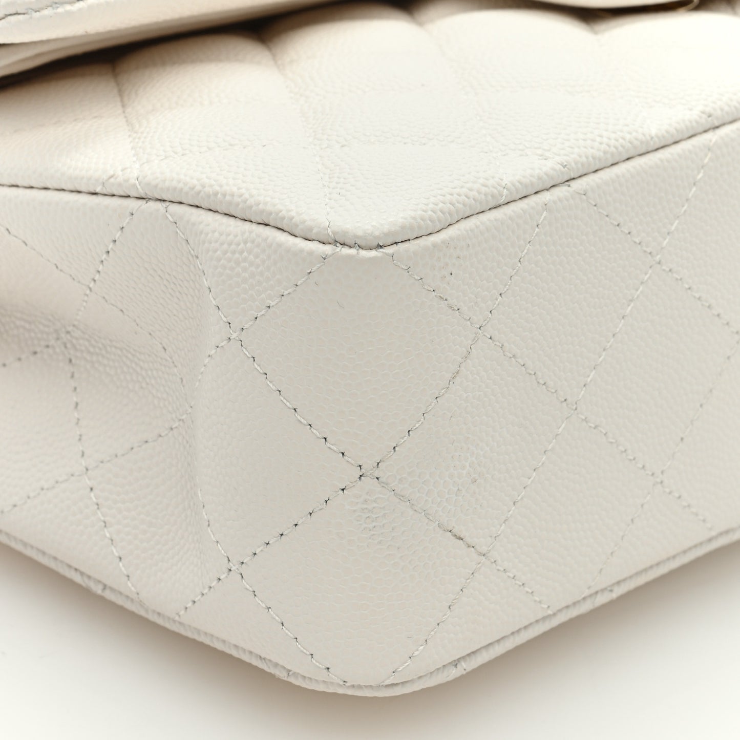Caviar Quilted Small Double Flap White