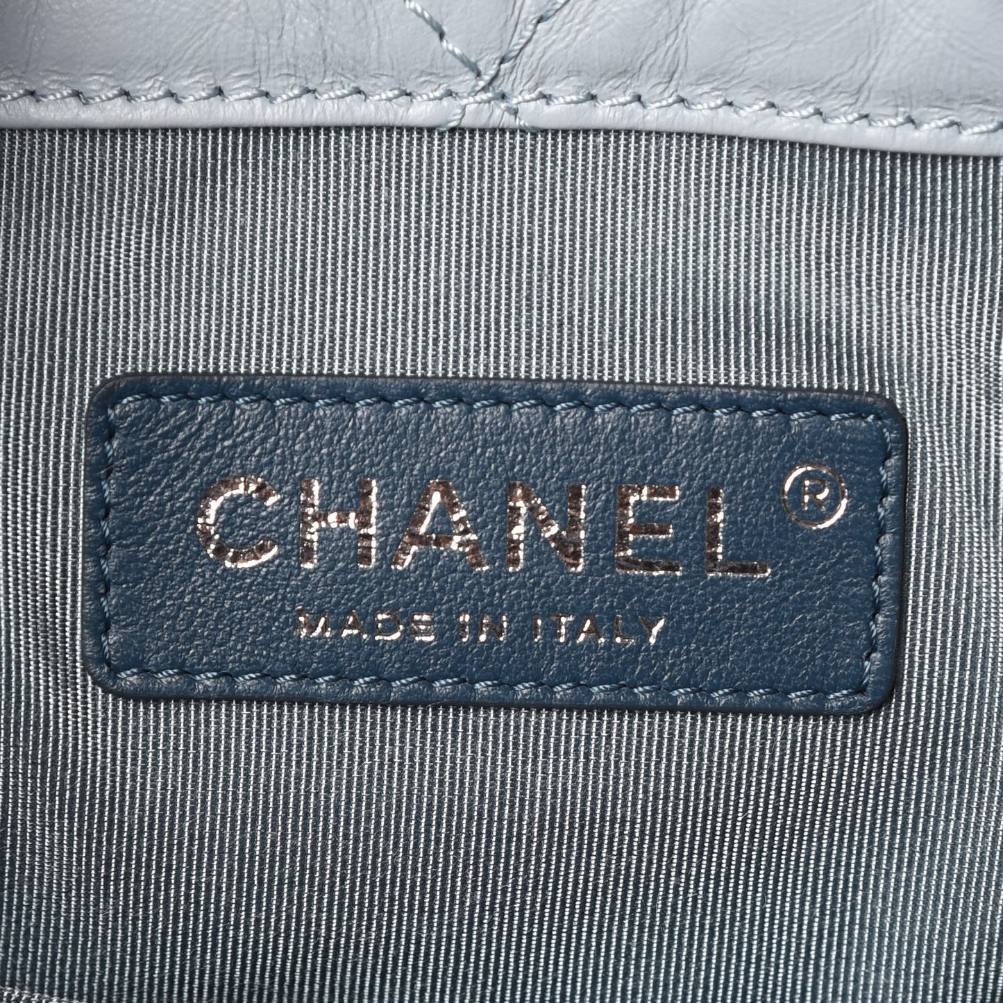 Aged Calfskin Quilted Small Gabrielle Backpack Light Blue
