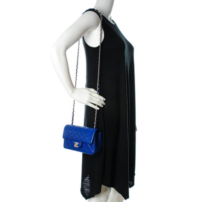 Chanel Lambskin Quilted Mini Rectangular Flap Dark Blue 2 of 8