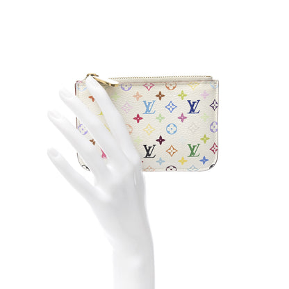 Louis Vuitton Monogram Multicolor Key Pouch White Litchi 2 of 7