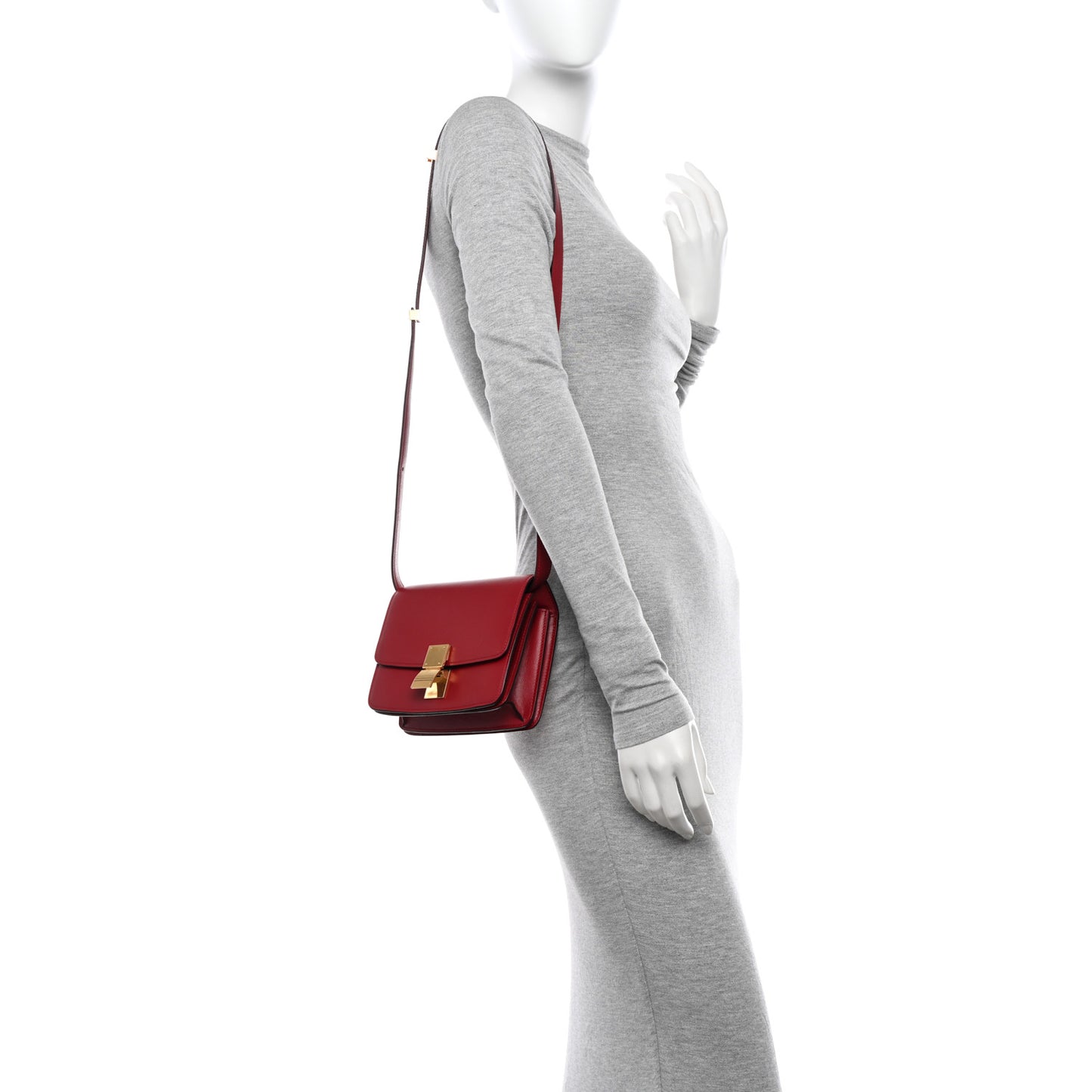 Smooth Calfskin Small Classic Box Flap Bag Red