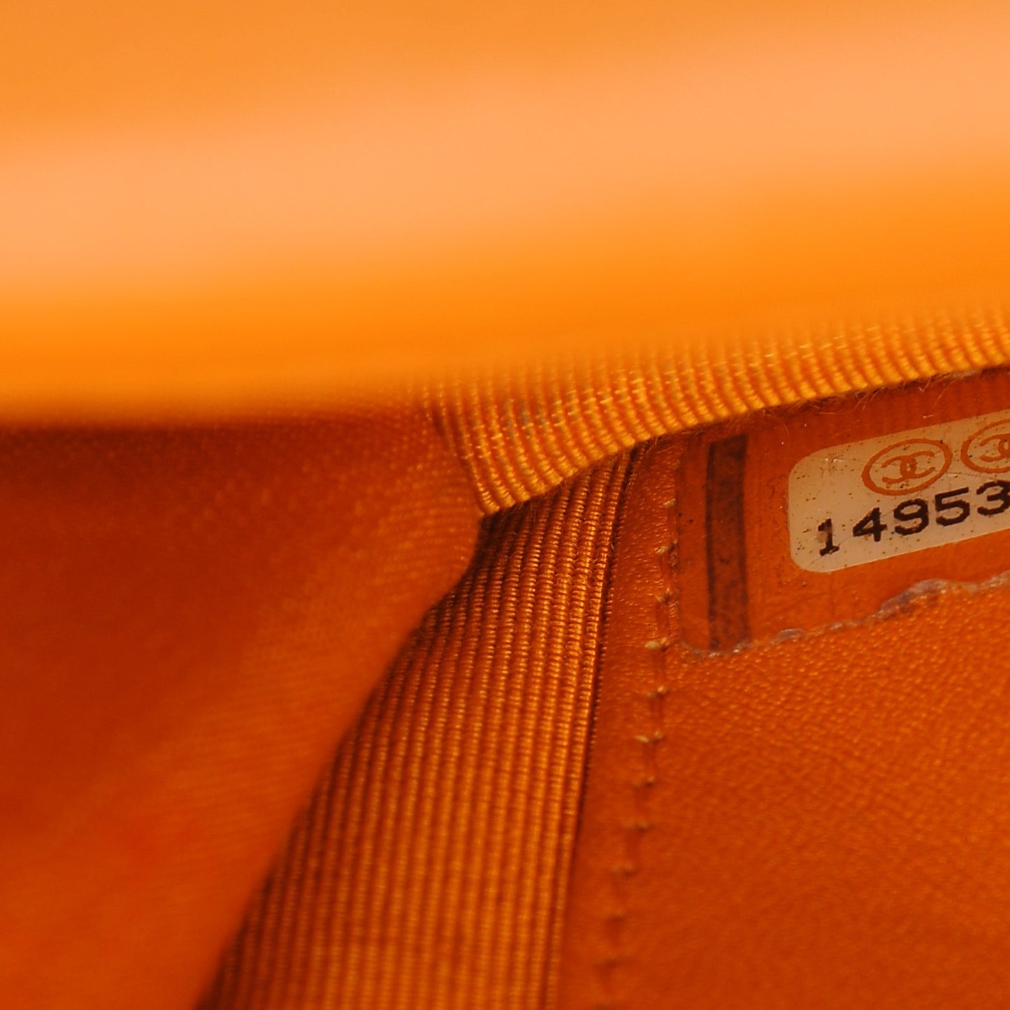 Patent Quilted Wallet On Chain WOC Orange