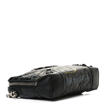 Balenciaga Agneau Classic Silver Hardware Graffiti Reporter XS Black 4 of 11