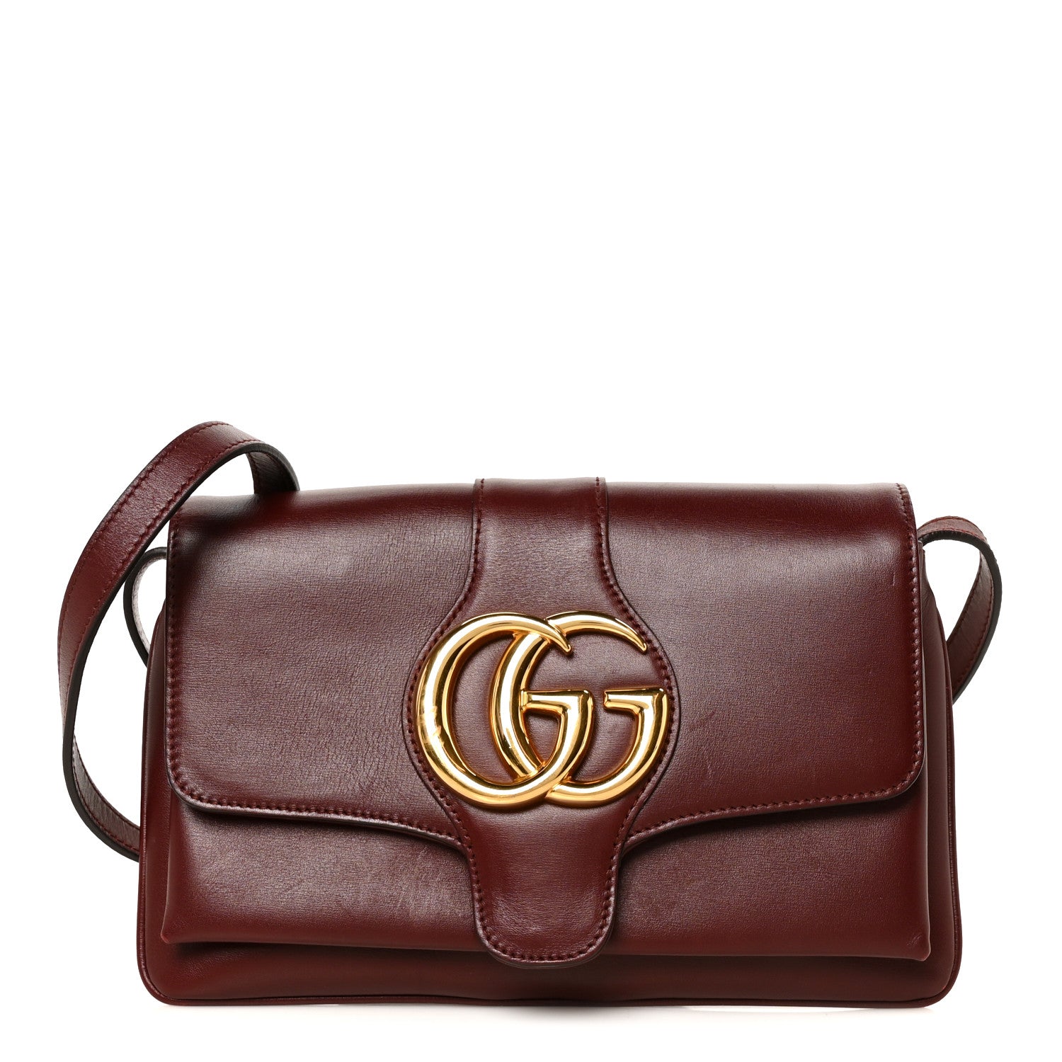 Gucci Vitello Palmellato Lux Small Arli Flap Shoulder Bag Vintage Bordeaux 1 of 11