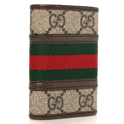 Gucci GG Supreme Monogram Web Ophidia 6 Key Holder Case Beige New Acero 3 of 9