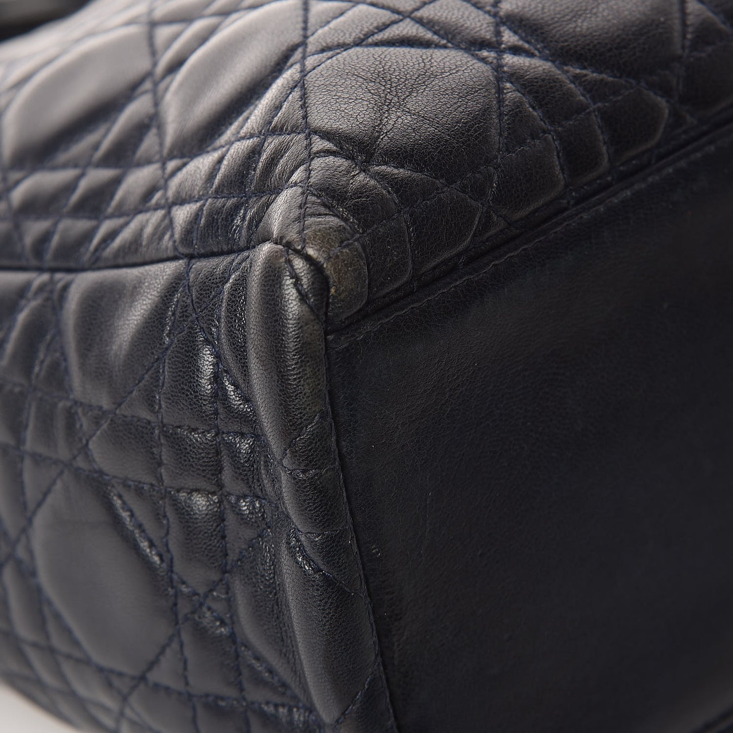 Lambskin Cannage Medium Lady Dior Indigo Blue