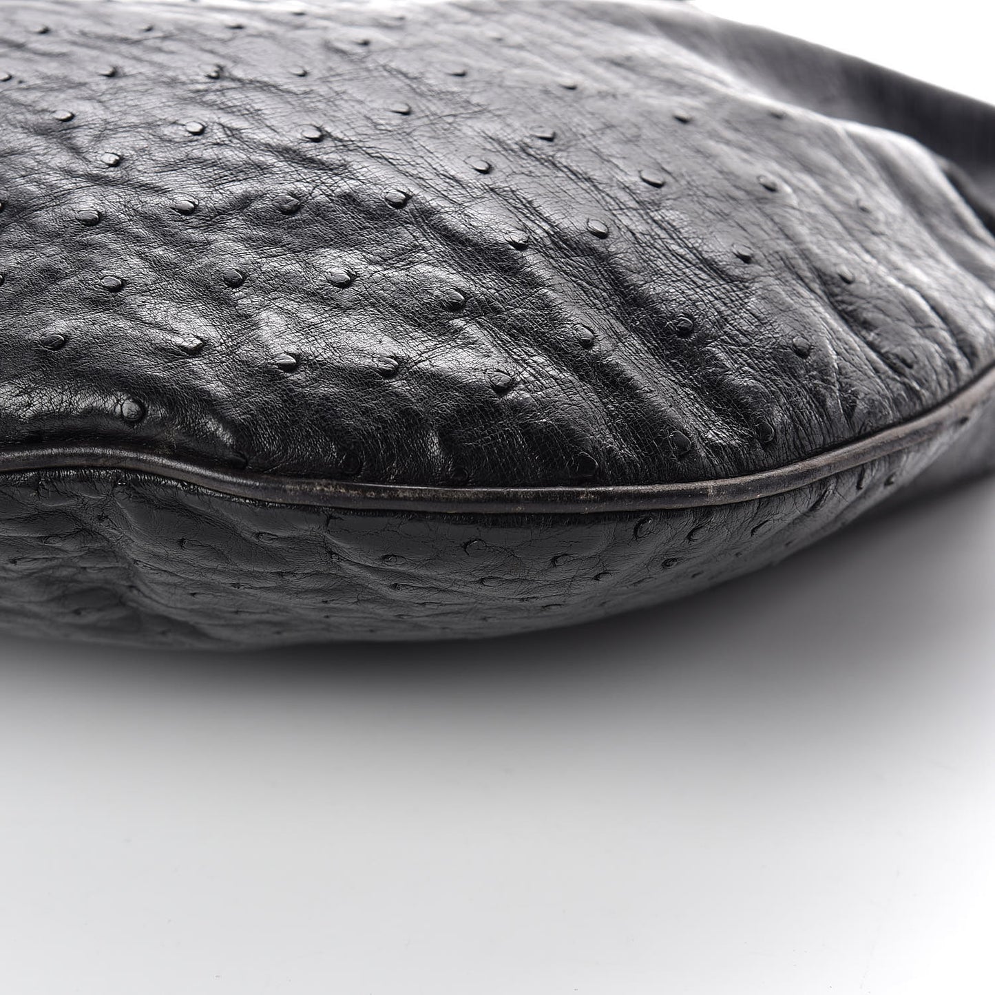 Ostrich Shoulder Bag Black