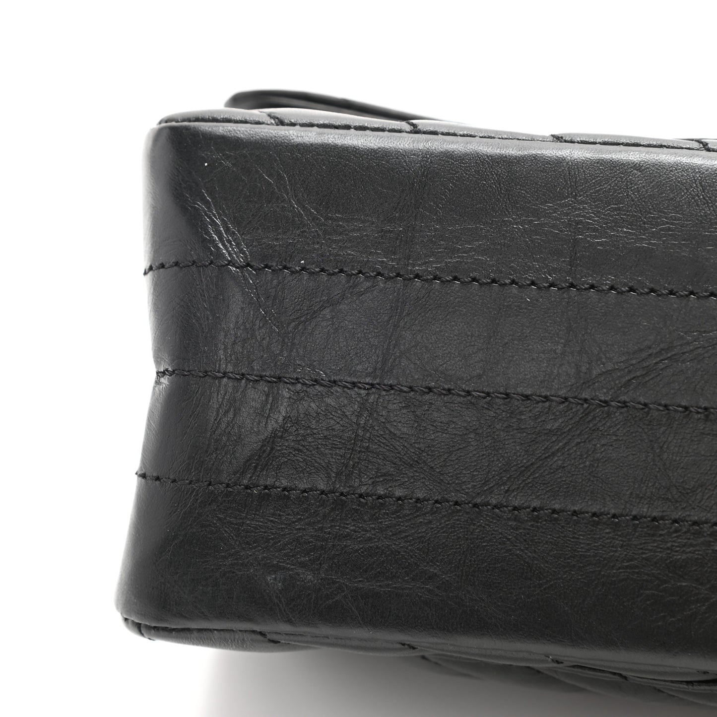 Aged Calfskin Chevron Quilted 2.55 Reissue Mini Flap So Black