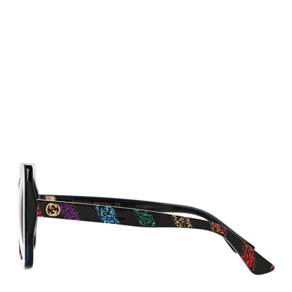 Gucci Acetate Oversize Stripe Sunglasses GG0328S Black Multi 2 of 7