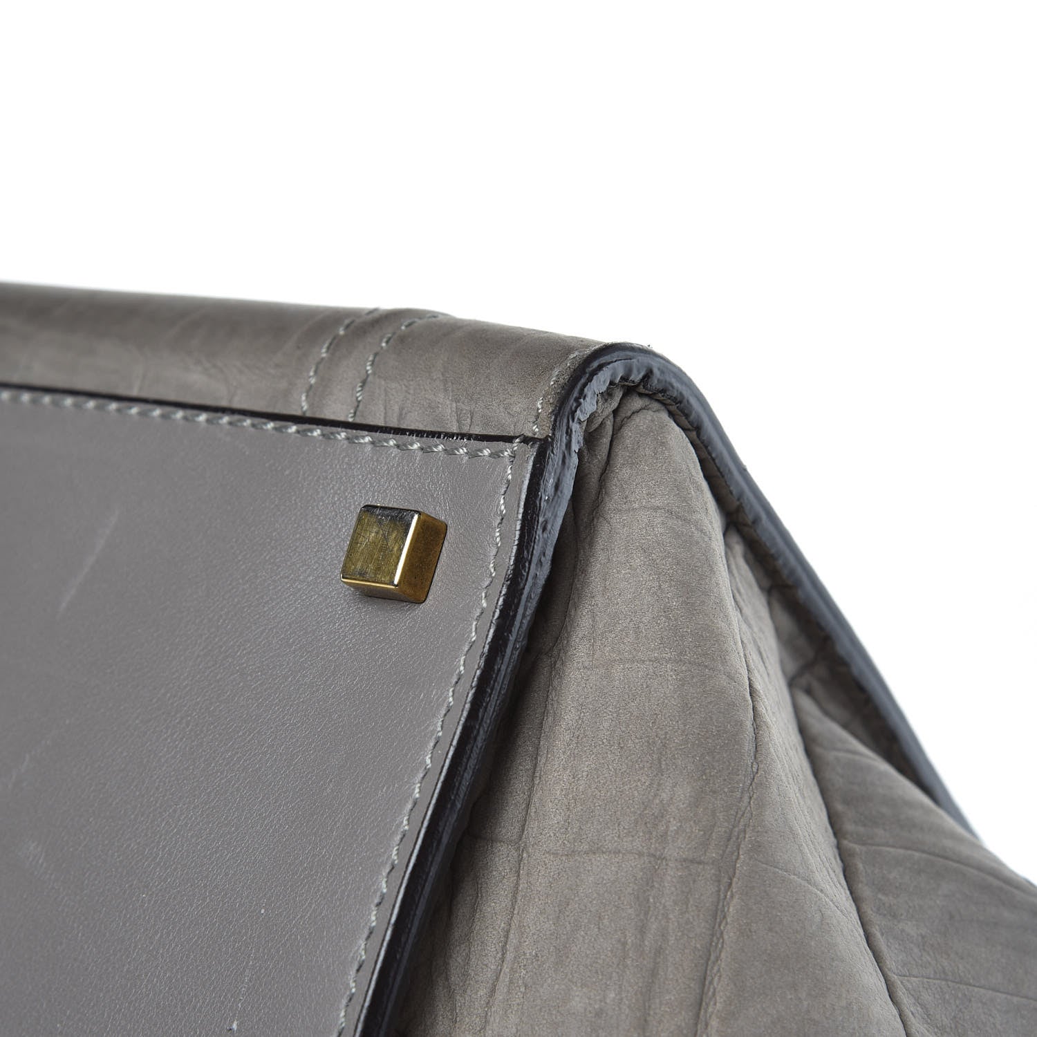 Celine Crocodile Embossed Nubuck Large Phantom Luggage Grey 14 of 18