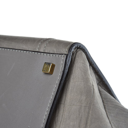 Celine Crocodile Embossed Nubuck Large Phantom Luggage Grey 14 of 18