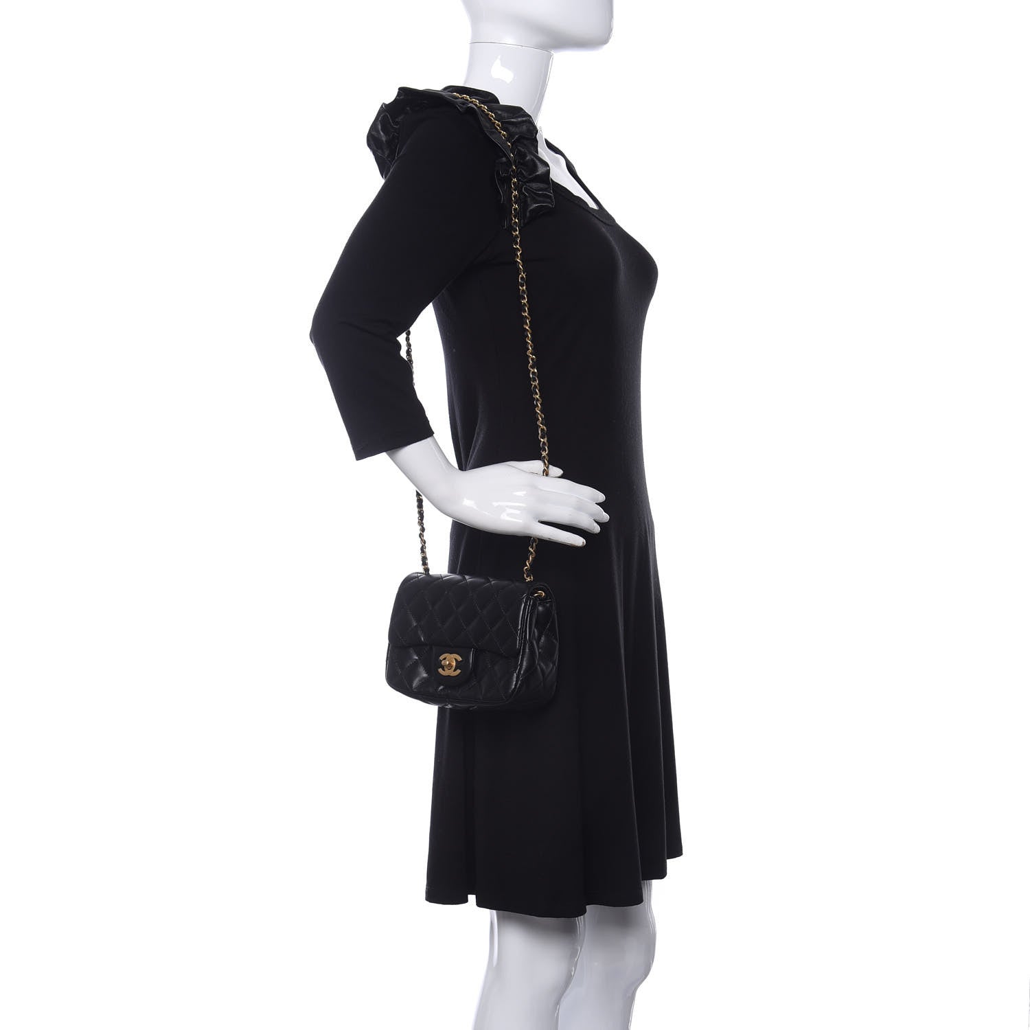 Chanel Lambskin Quilted Mini Romance Square Flap Black 2 of 11