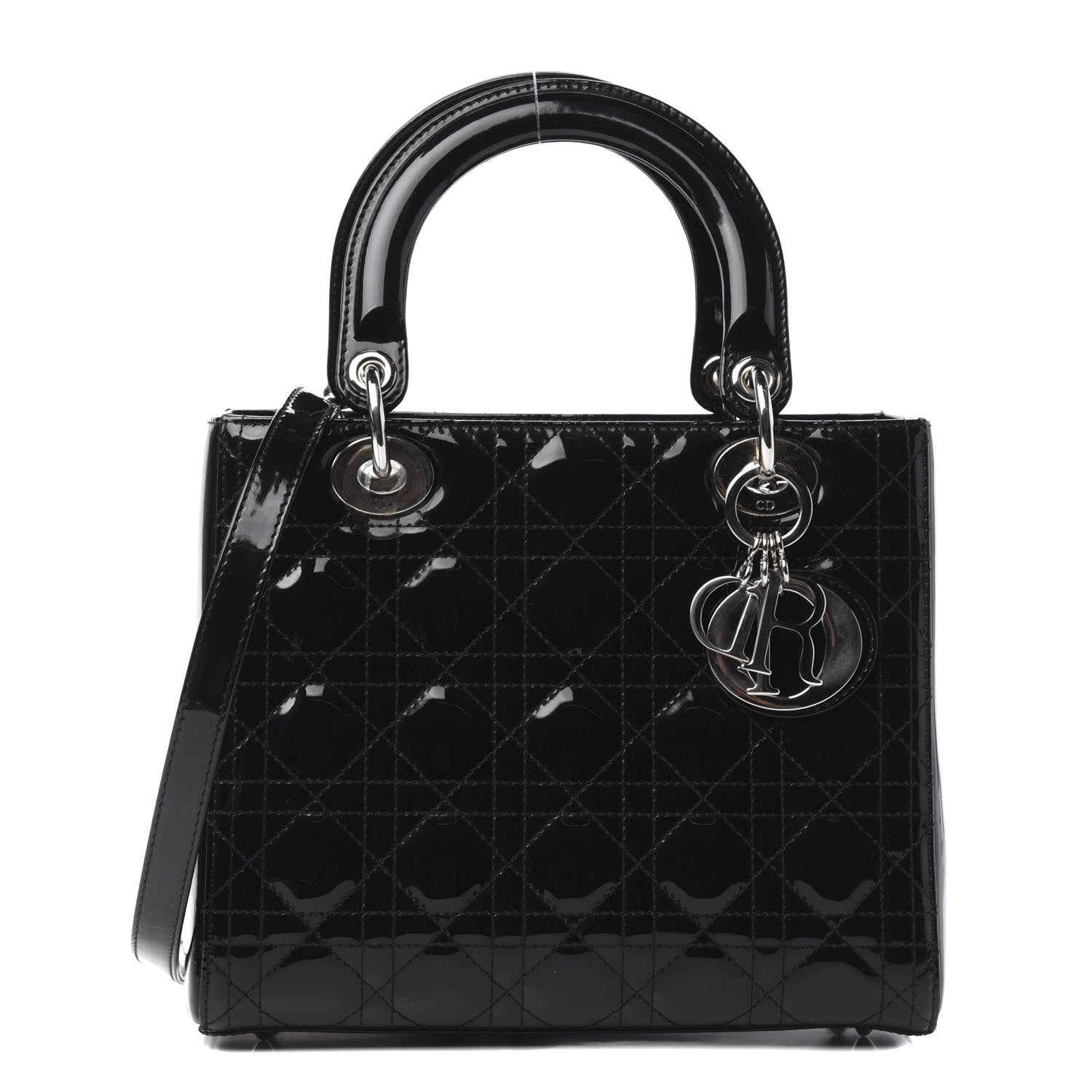 Christian Dior Patent Cannage Medium Lady Dior Black 1 of 10