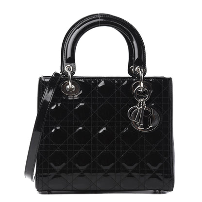 Christian Dior Patent Cannage Medium Lady Dior Black 1 of 10